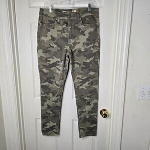 Seven7 green Camouflage High rise‎  Skinny Tummyless Jeans 14